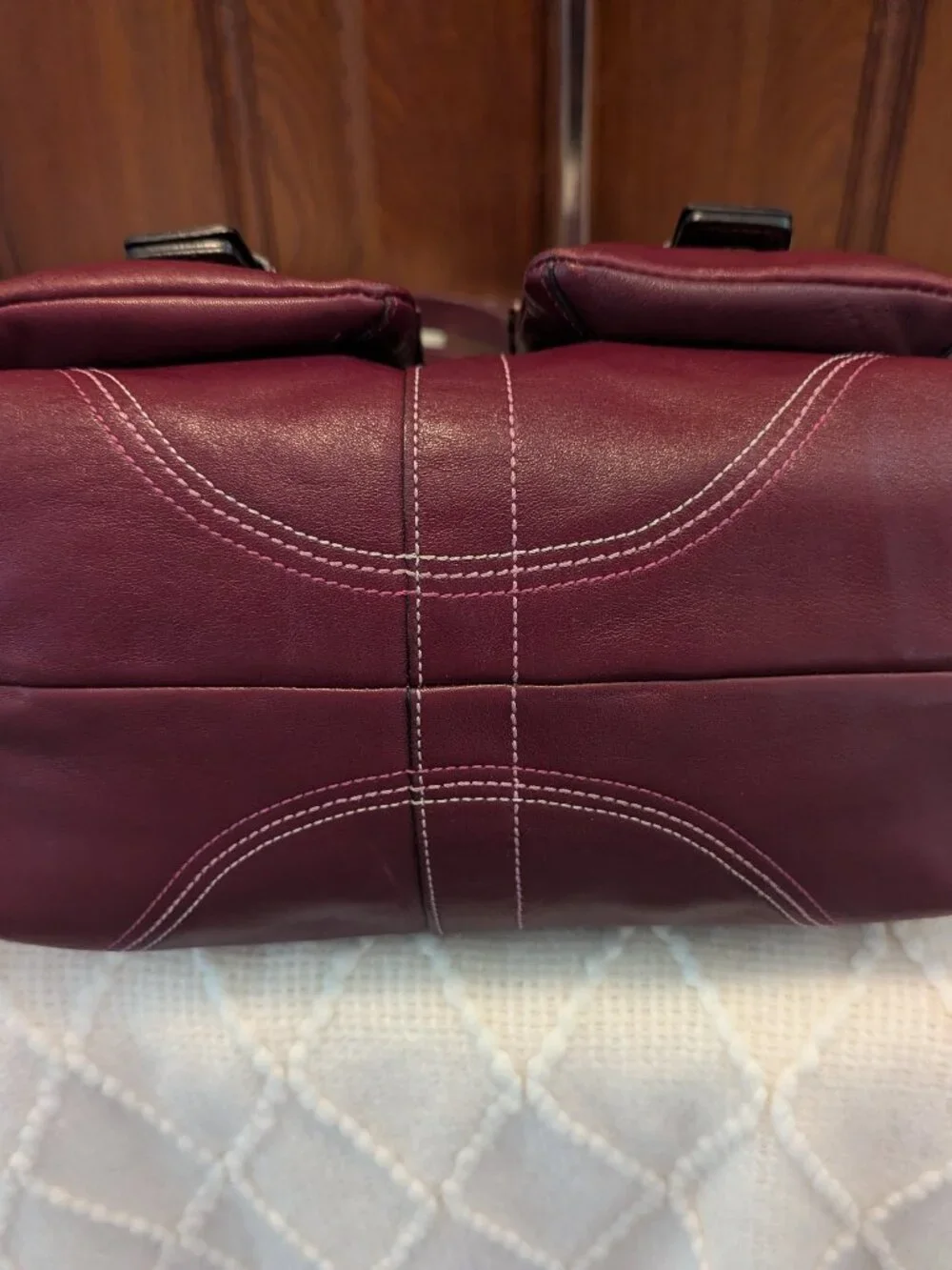 Coach BURGUNDY RED SOHO POCKET SATCHEL
